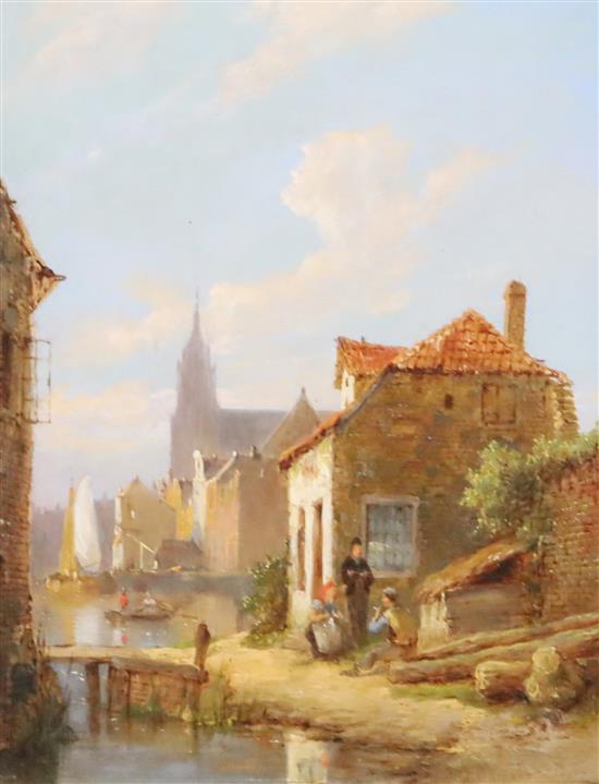 Peter Christian Dommersen (Dutch 1834-1908) Dutch street scene 9.75 x 7.75in.